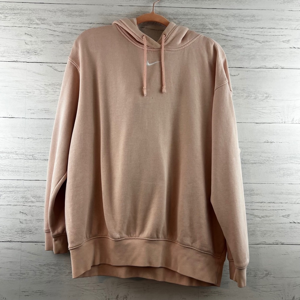 Nike Pink Long Sleeve Pullover Oversized Hoodie Size S